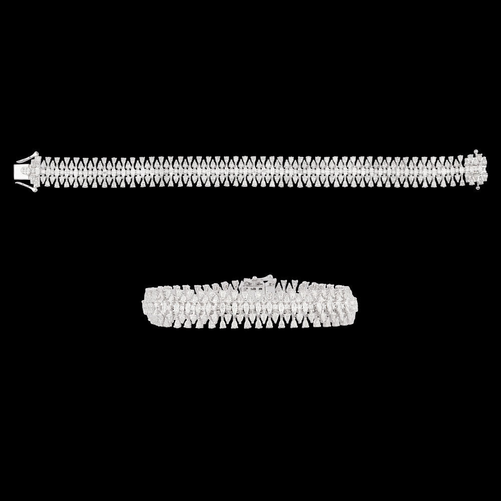 18K White Gold Diamond Bracelet - 6.52ct VVS-EF