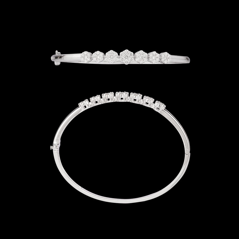 18K White Gold Diamond Kada - 1.27ct VVS-VS-GH
