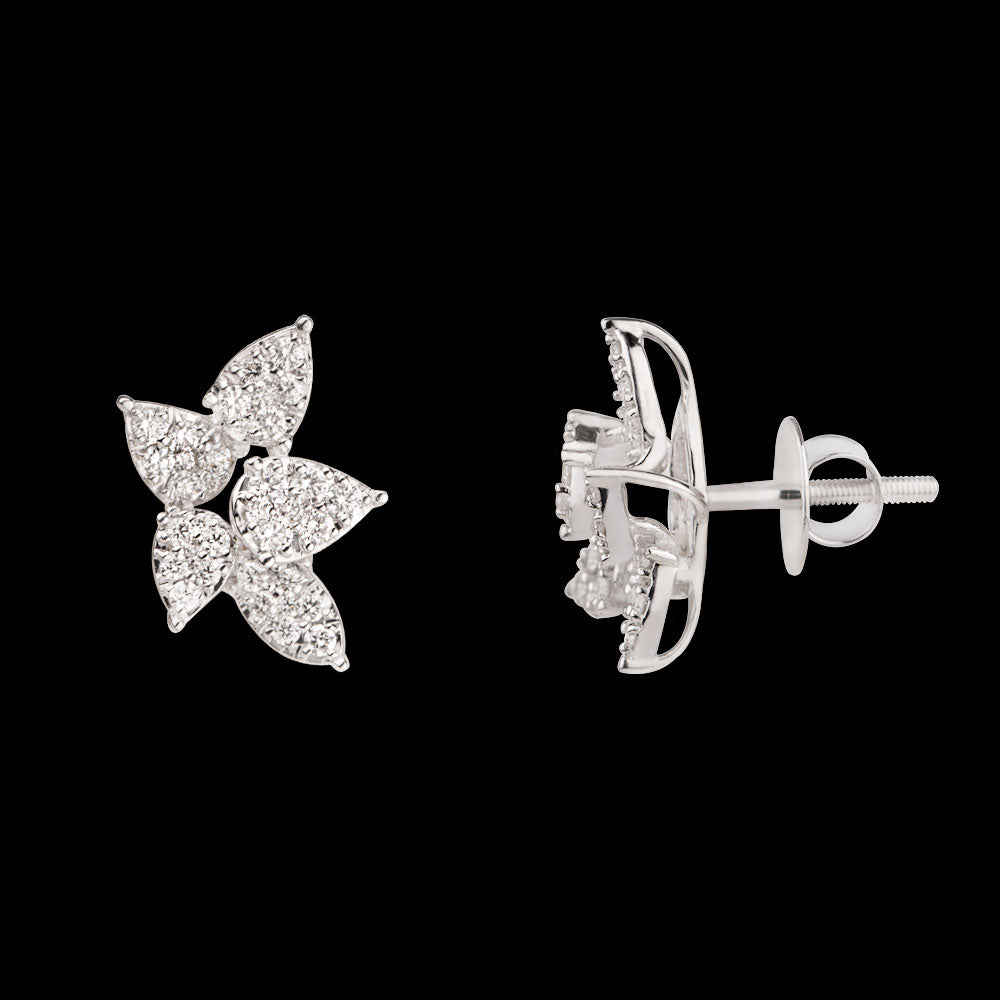 18K White Gold Diamond Earrings - 0.75ct VVS-VS-GH