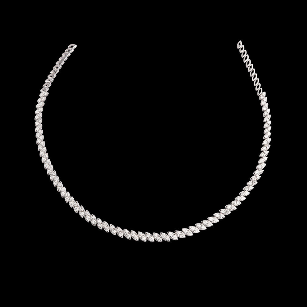 14K White Gold Diamond Necklace - 5.27ct VVS-VS-GH