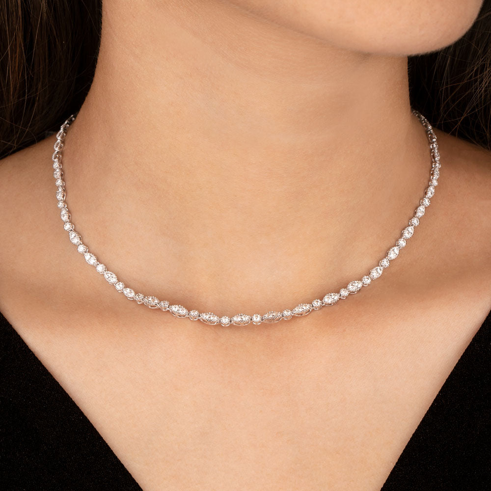18K White Gold Diamond Necklace - 2.04ct VVS-VS-IJ