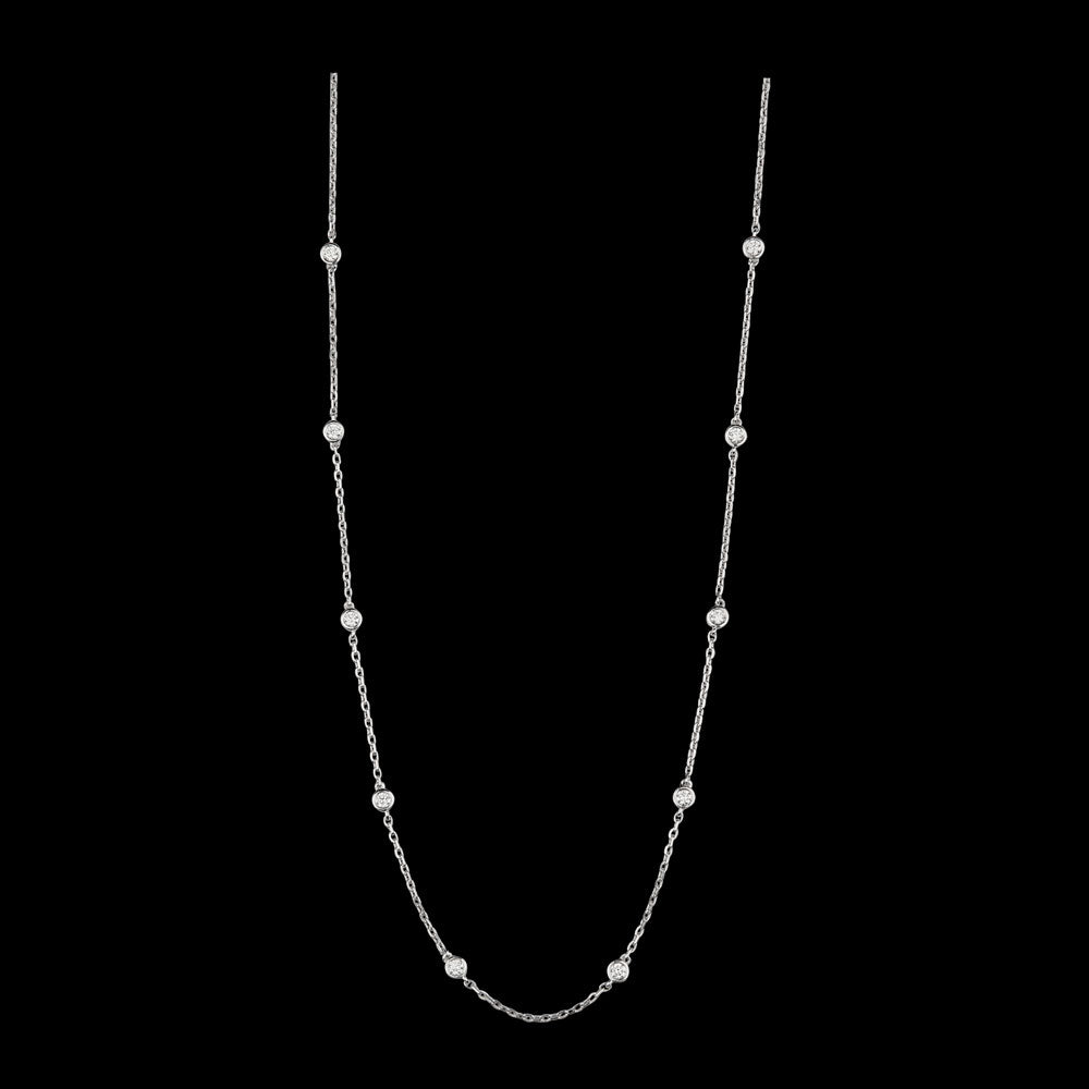 14K White Gold Diamond Necklace - 0.39ct VVS-VS-GH