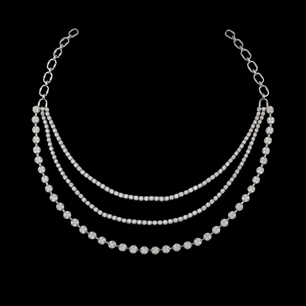 18K White Gold Diamond Necklace - 7.44ct VVS-VS-IJ
