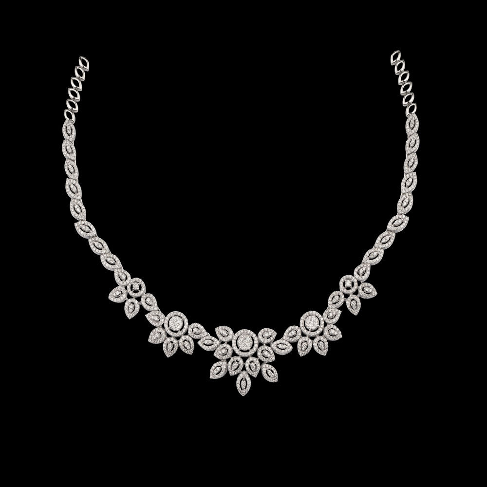 14K White Gold Diamond Necklace - 4.17ct VVS-VS-GHI