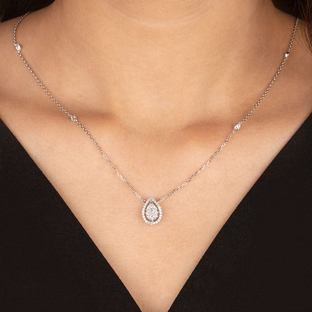 18K White Gold Diamond Necklace - 0.69ct VVS-VS-GH