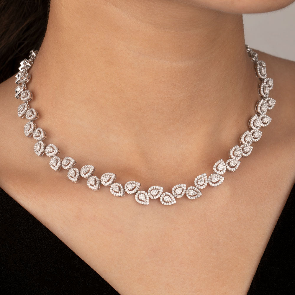 14K Rose Gold Diamond Necklace - 5.131ct VS-GH