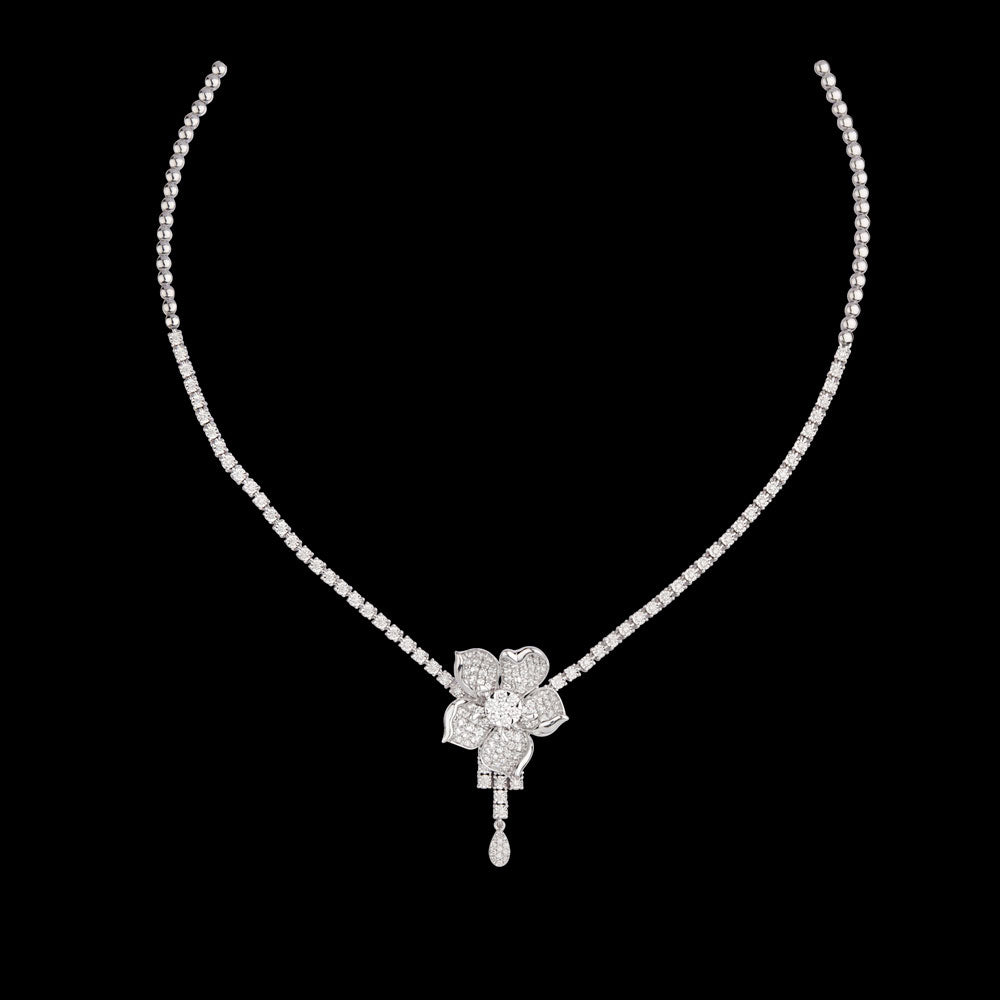 14K White Gold Diamond Necklace - 2.27ct VVS-VS-GH