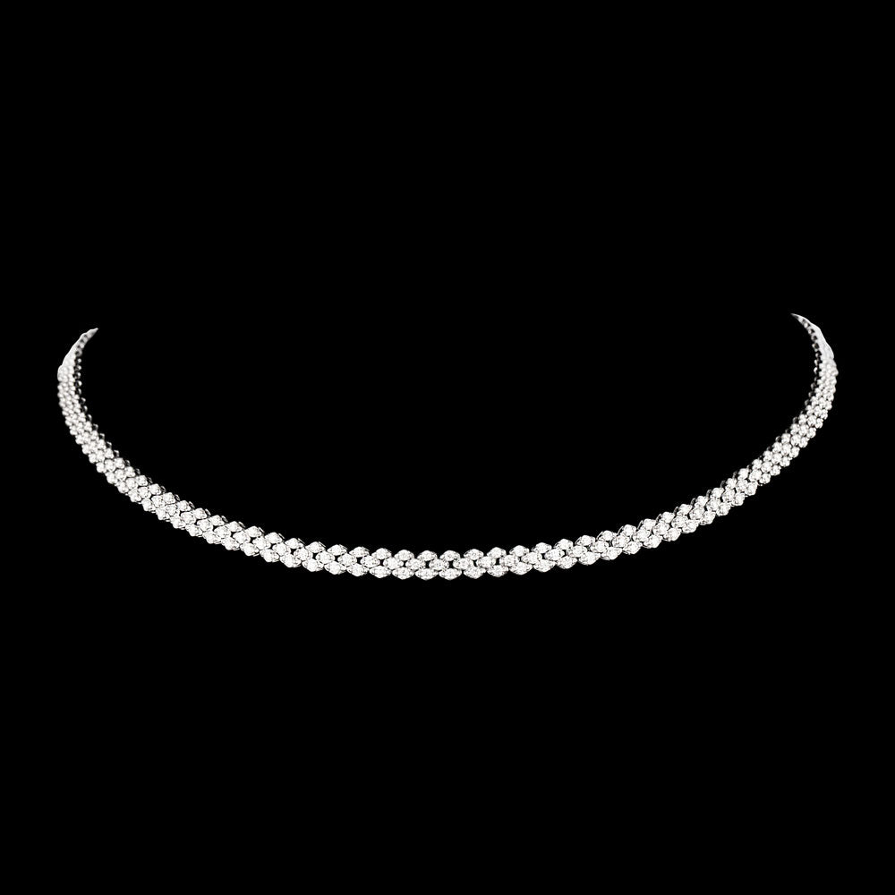 14K White Gold Diamond Necklace - 2.95ct VVS-VS-GH