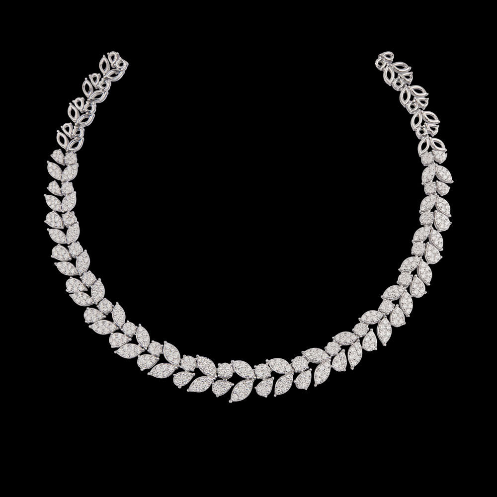 18K White Gold Diamond Necklace - 8.81ct VS-SI-HI