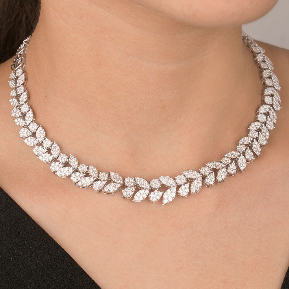 18K White Gold Diamond Necklace - 8.81ct VS-SI-HI