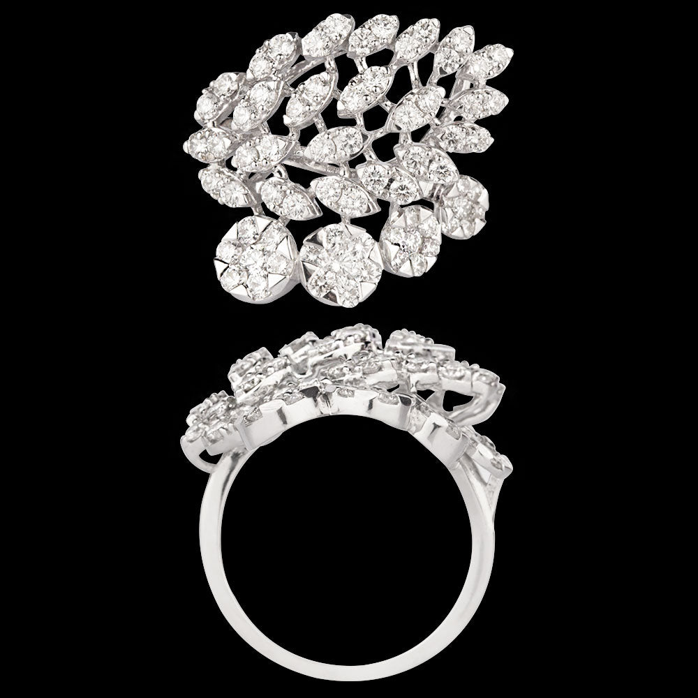 14K White Gold Diamond Ring - 1.7ct VVS-VS-GH