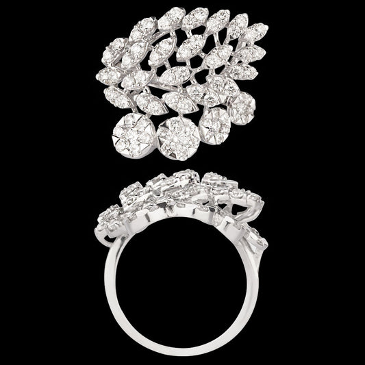 14K White Gold Diamond Ring - 1.7ct VVS-VS-GH