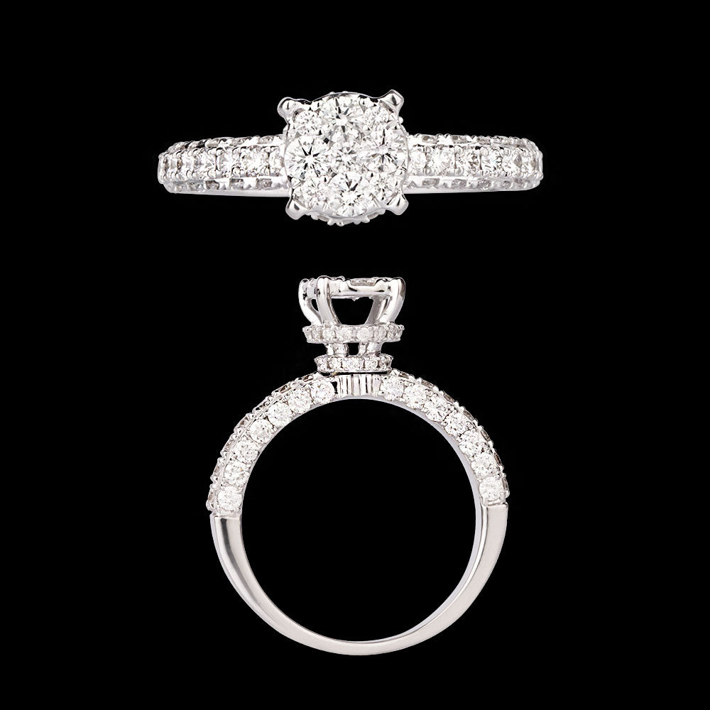 18K White Gold Diamond Ring - 1.19ct VVS-VS-GH