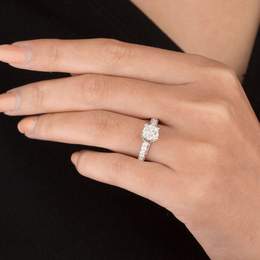 18K White Gold Diamond Ring - 1.19ct VVS-VS-GH