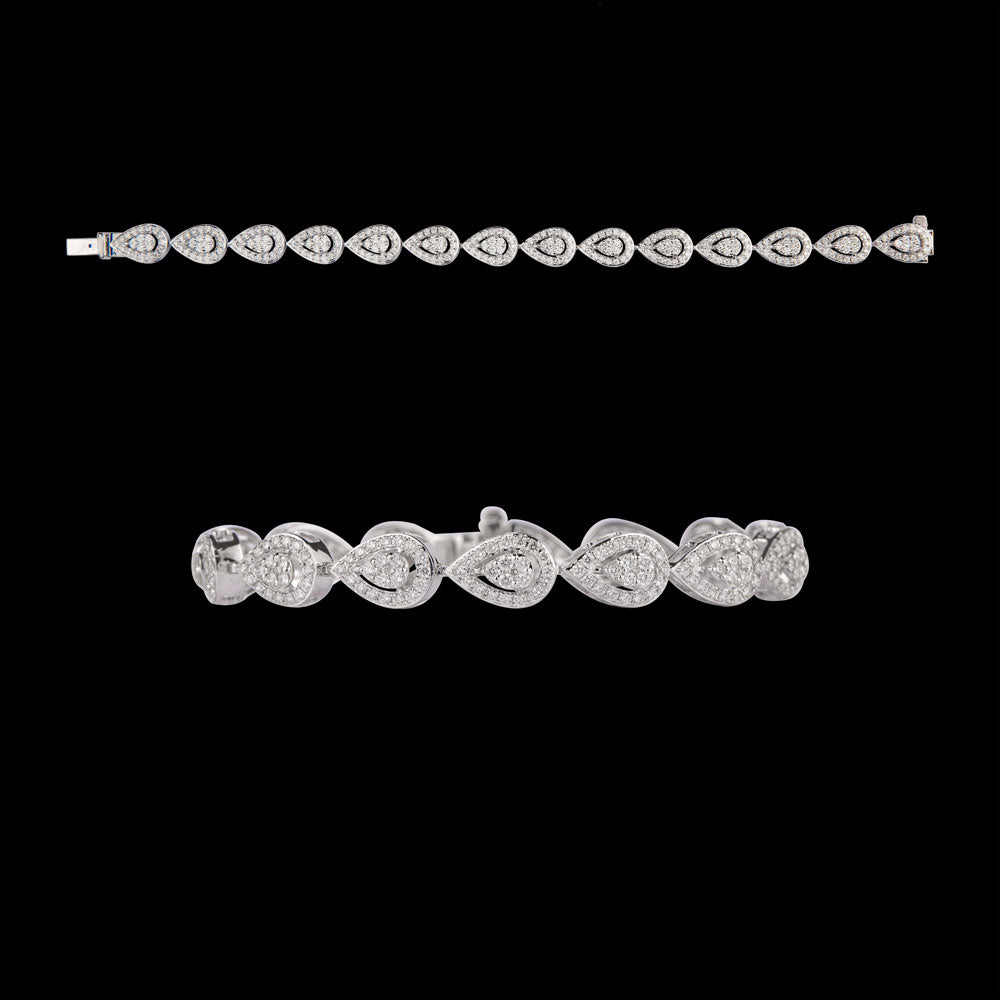 18K White Gold Diamond Bracelet - 2.72ct VVS-VS-GH