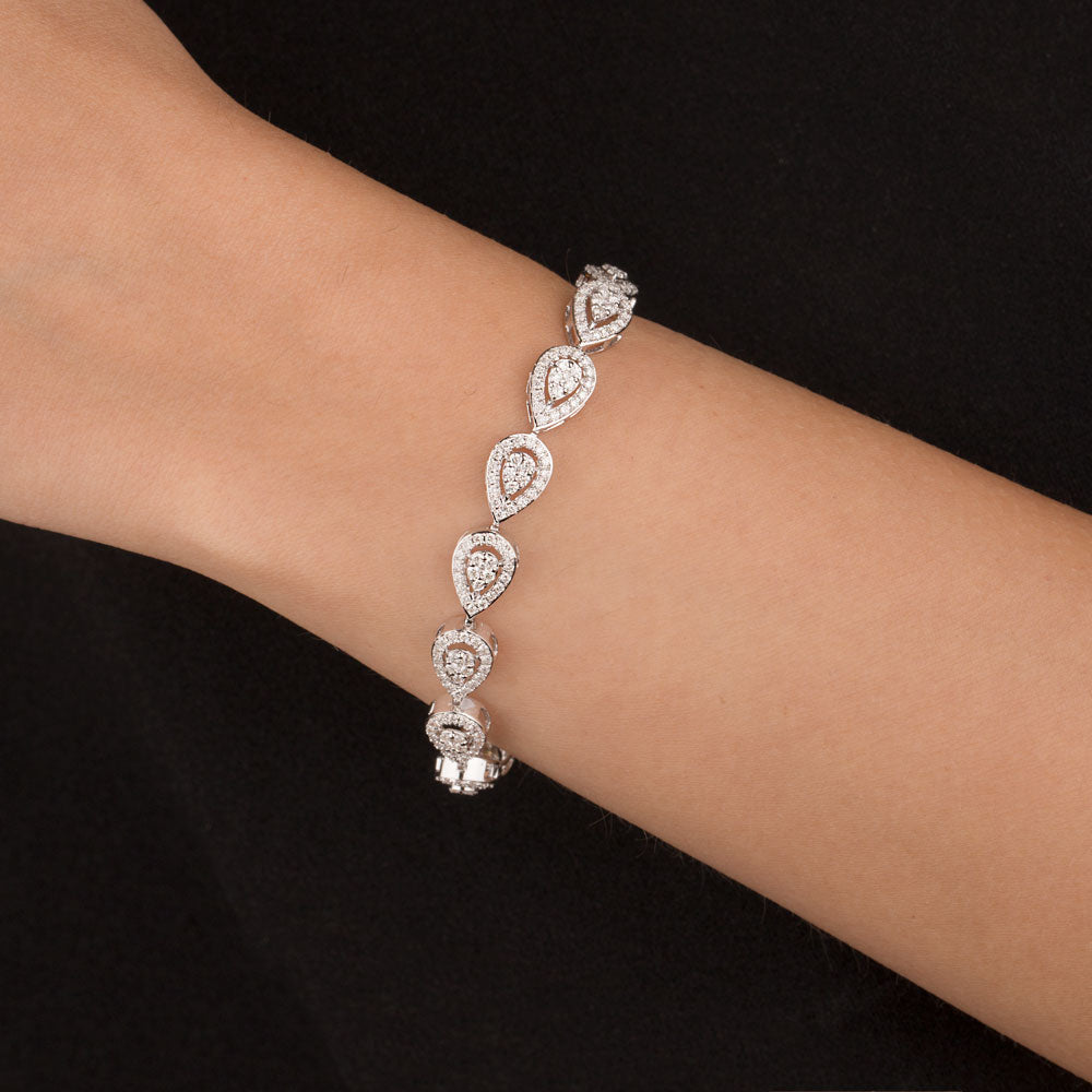 18K White Gold Diamond Bracelet - 2.72ct VVS-VS-GH