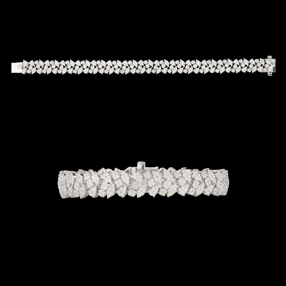 18K White Gold Diamond Bracelet - 4.08ct VVS-VS-GH