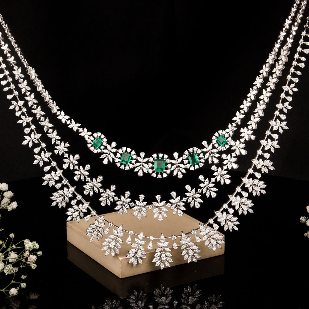 18K White Gold Diamond Necklace - 14.335ct VVS-EF