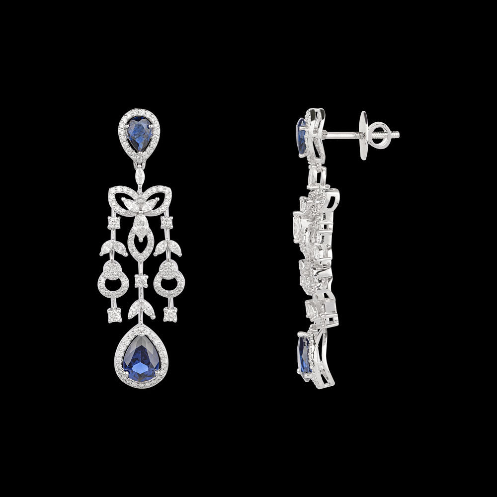 18K White Gold Diamond Jewellery - 1.826ct VVS-VS-GH with Colour Stones