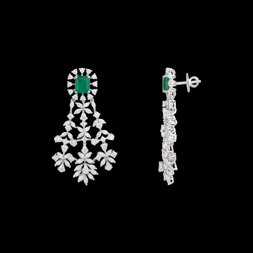 18K White Gold Diamond Jewellery - 5.651ct VVS-EF with Colour Stones