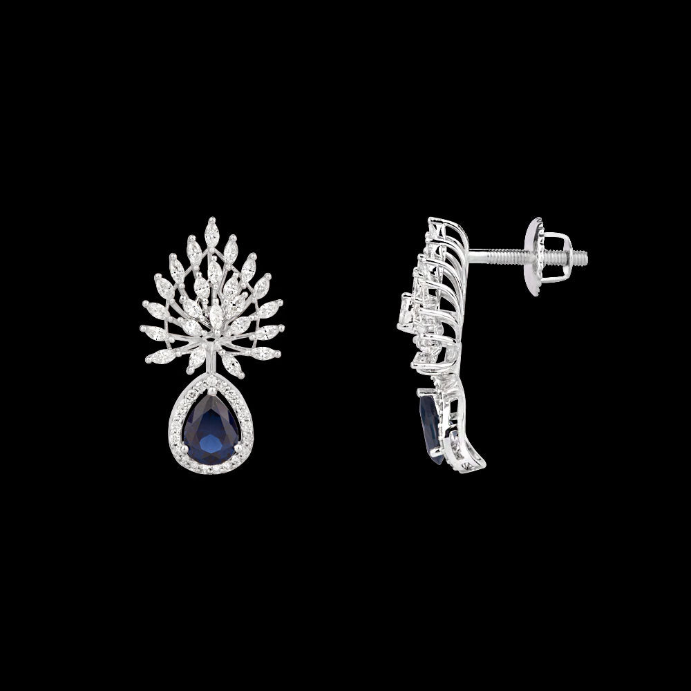 18K White Gold Diamond Jewellery - 1.576ct VVS-VS-GH with Colour Stones