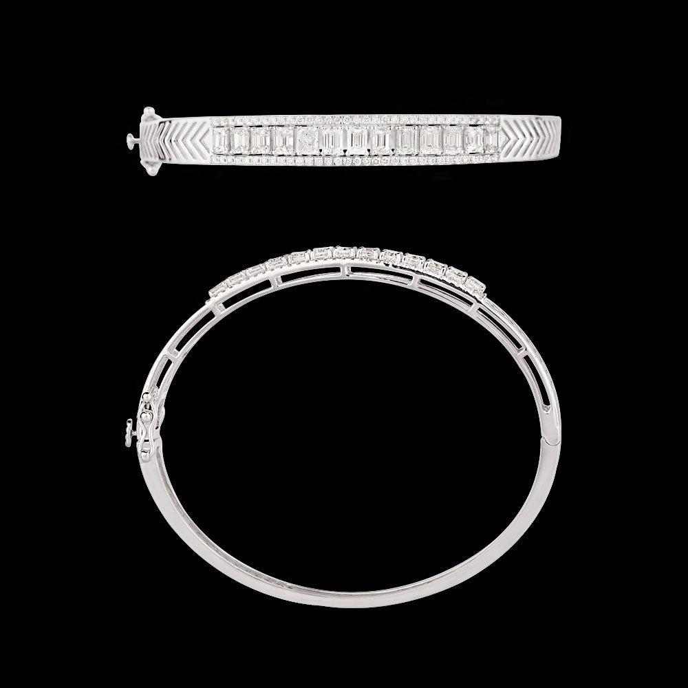 18K White Gold Diamond Kada - 3.013ct VS-SI-GHI
