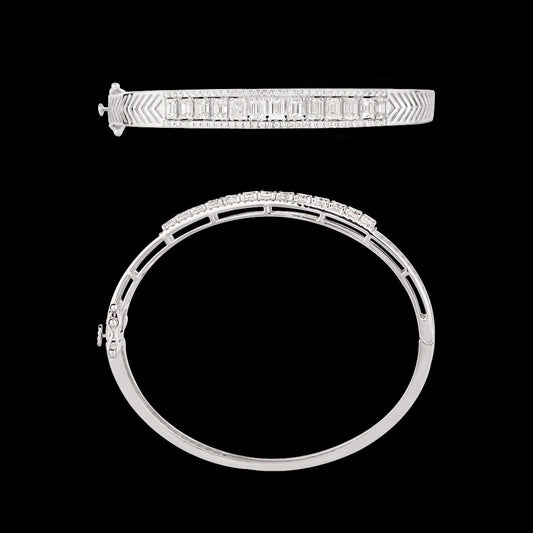 18K White Gold Diamond Kada - 3.013ct VS-SI-GHI