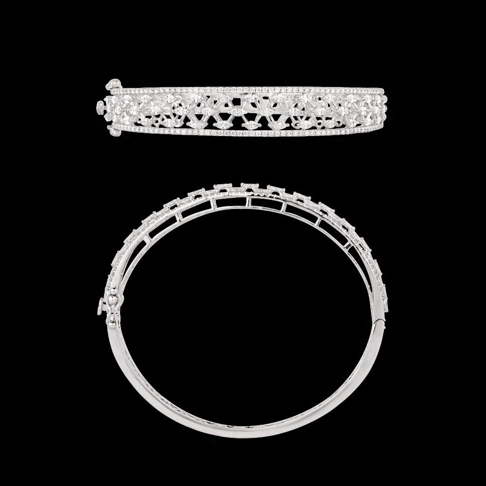 18K White Gold Diamond Kada - 2.656ct VVS-EF