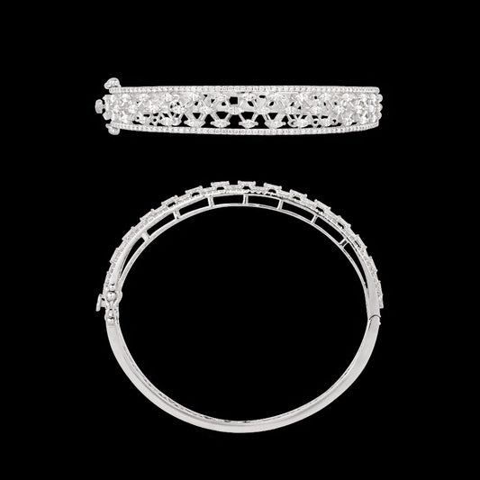 18K White Gold Diamond Kada - 2.656ct VVS-EF