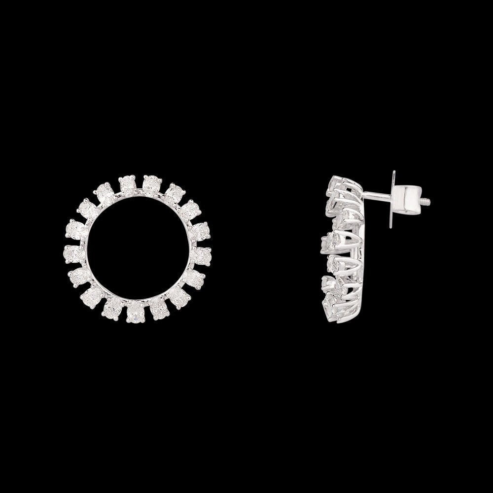 18K White Gold Diamond Earrings - 3.32ct VS-SI-GH