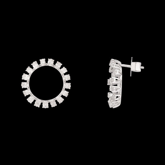18K White Gold Diamond Earrings - 3.32ct VS-SI-GH