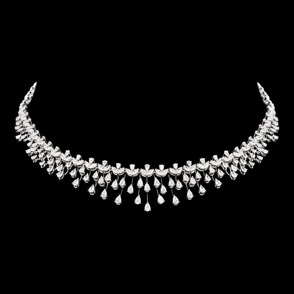 18K White Gold Diamond Necklace - 7.737ct VVS-VS-EF