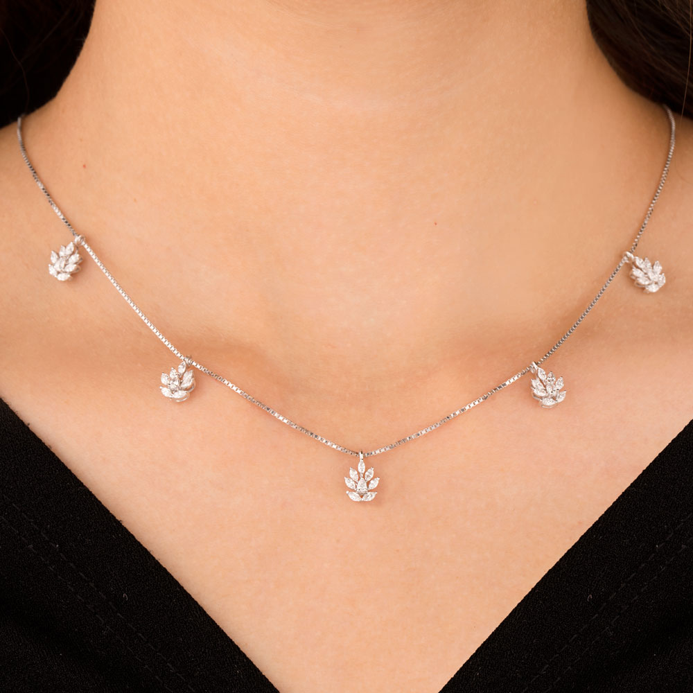 18K White Gold Diamond Necklace - 0.955ct VVS-EF