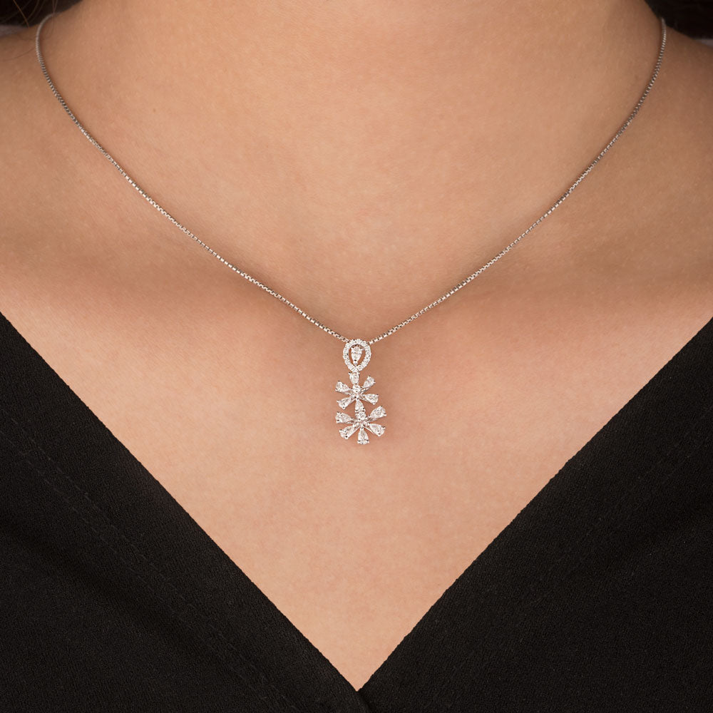 18K White Gold Diamond Pendant - 0.481ct VVS-EF