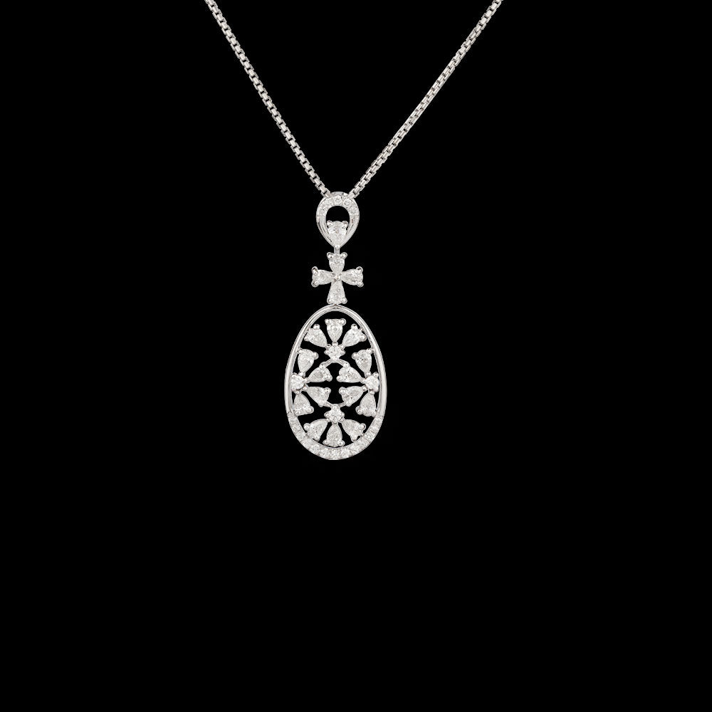 18K White Gold Diamond Pendant - 0.656ct VVS-EF