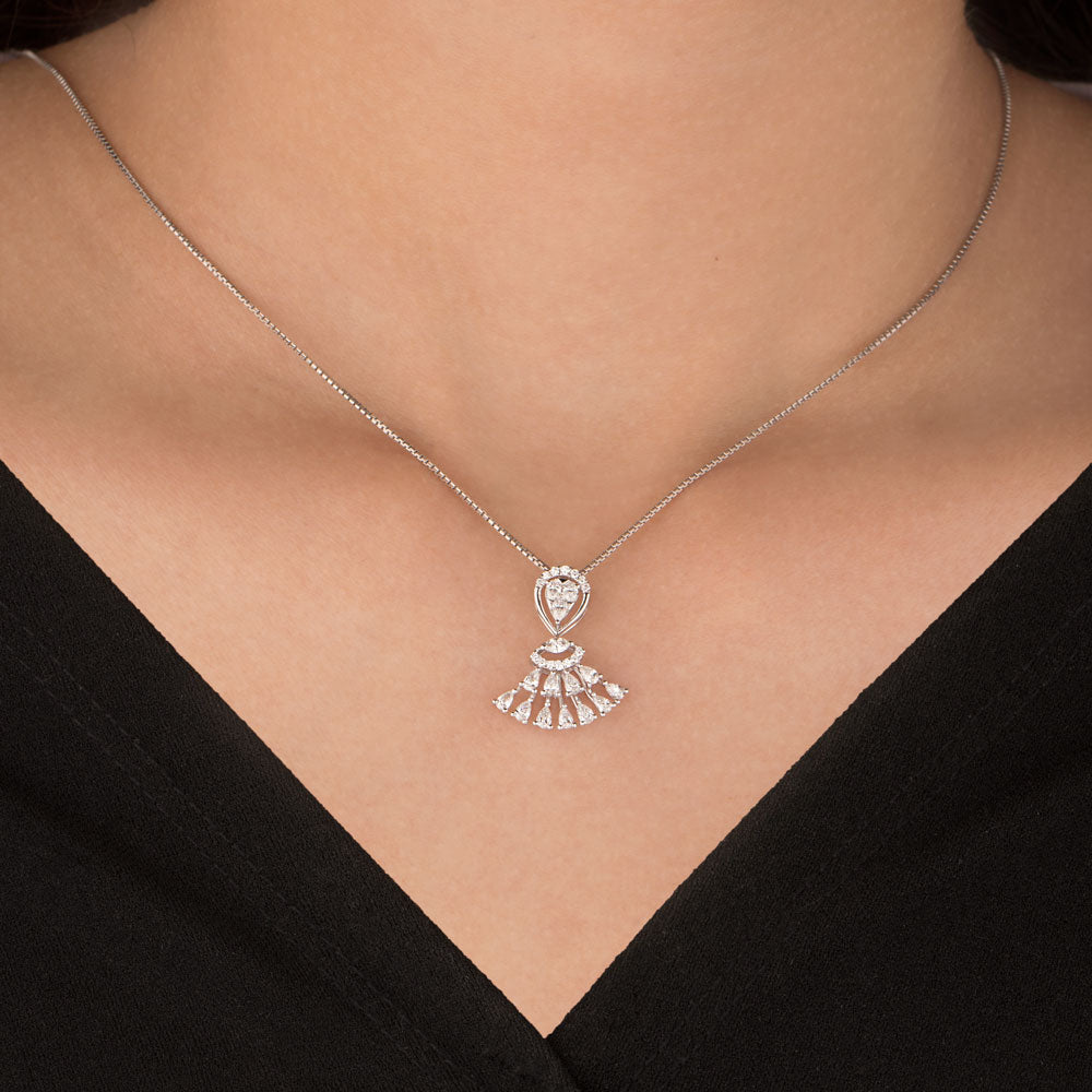 18K White Gold Diamond Pendant - 0.533ct VVS-EF