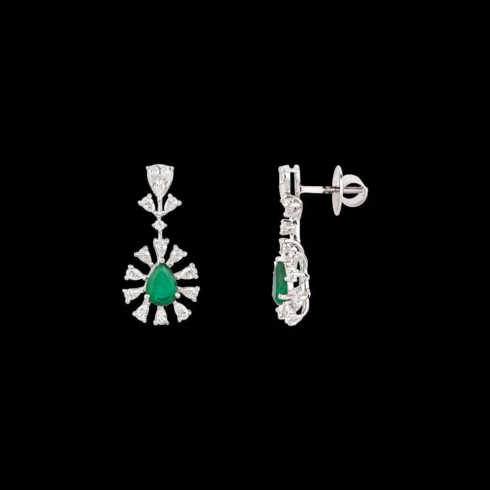18K White Gold Diamond Jewellery - 1.018ct VVS-EF with Colour Stones
