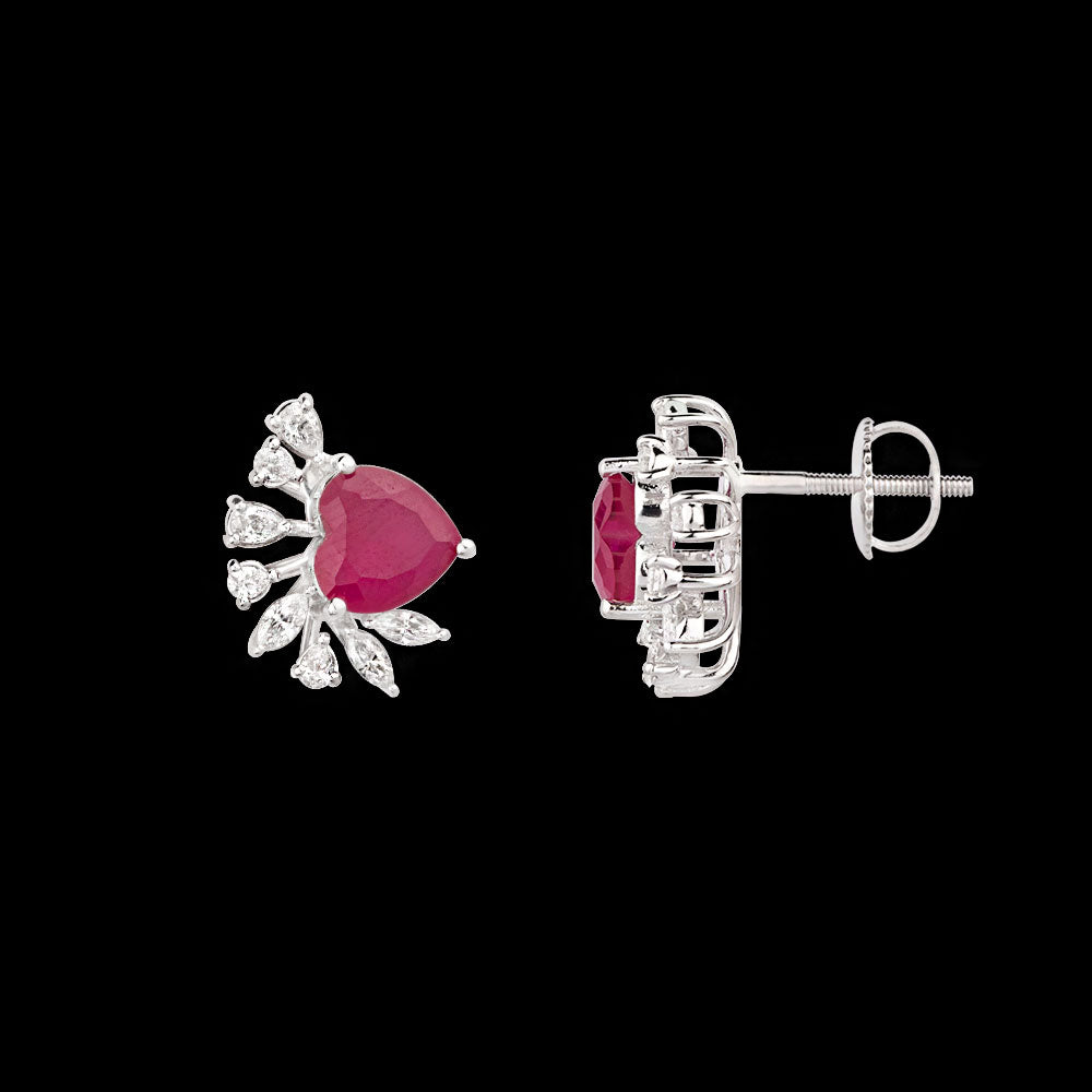 18K White Gold Diamond Jewellery - 0.487ct VVS-EF with Colour Stones