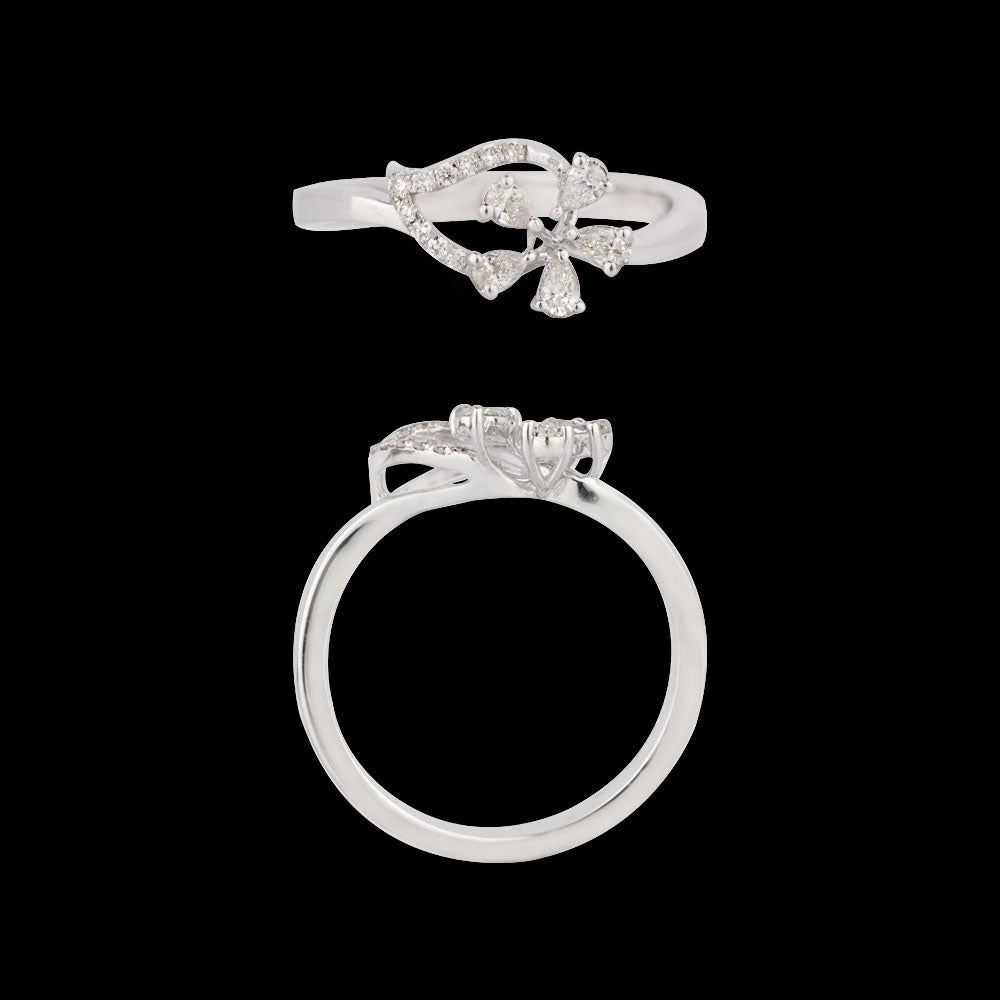 18K White Gold Diamond Ring - 0.319ct VVS-VS-EF