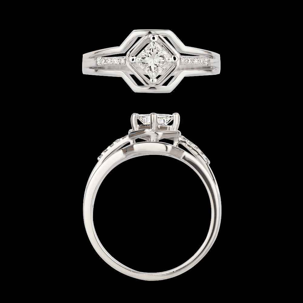 18K White Gold Diamond Ring - 0.434ct VVS-VS-IJ