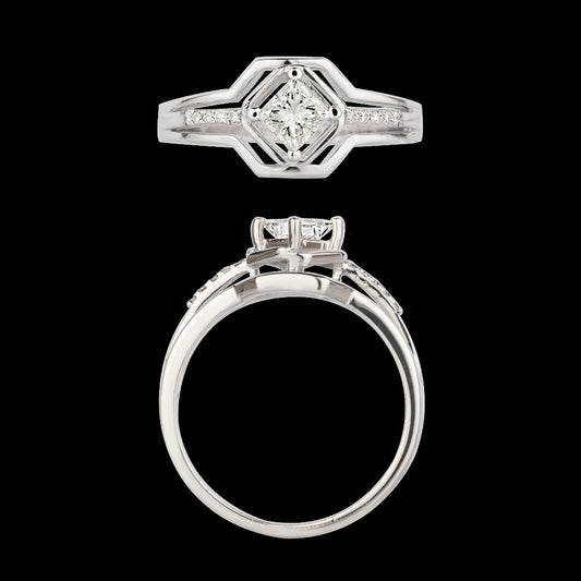 18K White Gold Diamond Ring - 0.434ct VVS-VS-IJ