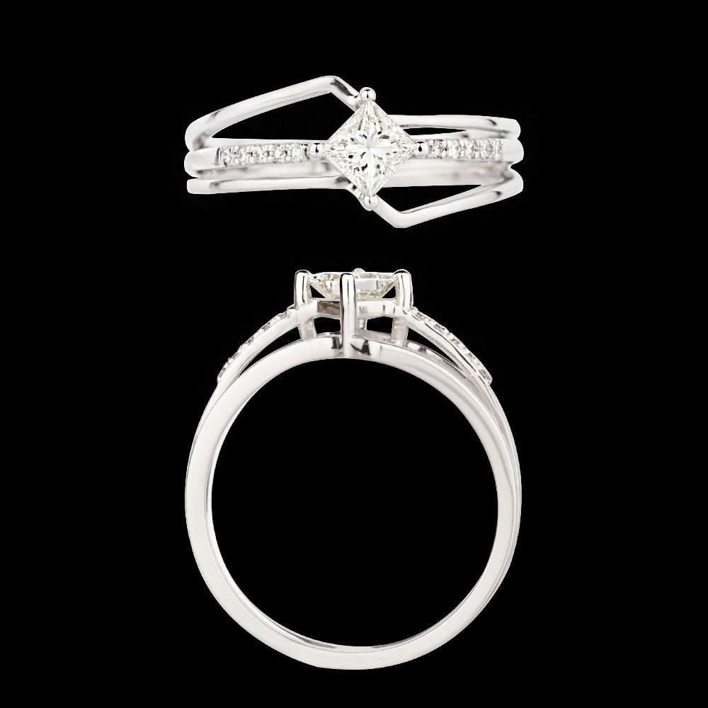 18K White Gold Diamond Ring - 0.448ct VVS-VS-IJ