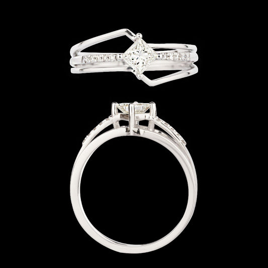 18K White Gold Diamond Ring - 0.448ct VVS-VS-IJ