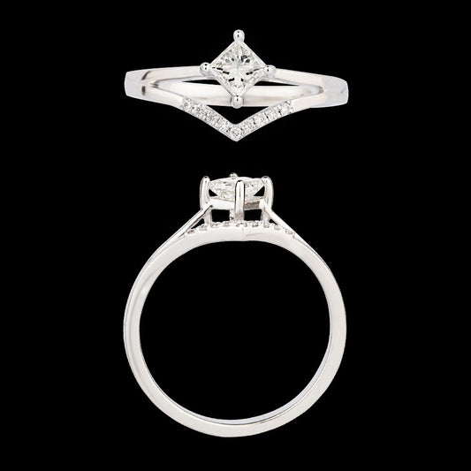 18K White Gold Diamond Ring - 0.438ct VVS-VS-IJ