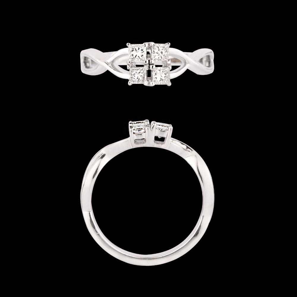 18K White Gold Diamond Ring - 0.39ct VVS-VS-IJ