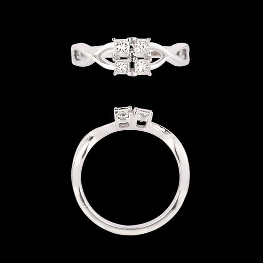 18K White Gold Diamond Ring - 0.39ct VVS-VS-IJ