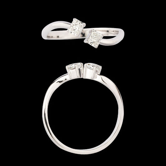 18K White Gold Diamond Ring - 0.368ct VVS-VS-GH