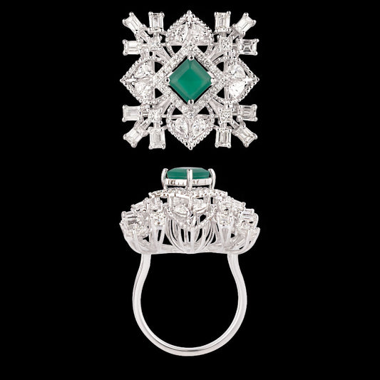 18K White Gold Diamond Ring - 2.316ct VS-SI-GH with Colour Stones