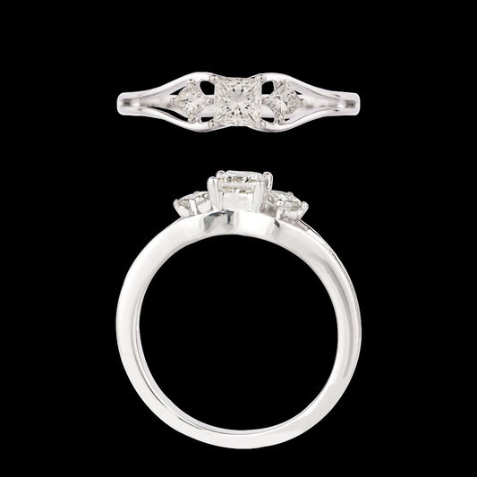 18K White Gold Diamond Ring - 0.556ct VS-SI-JK