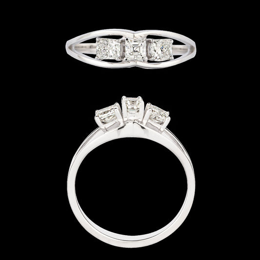 18K White Gold Diamond Ring - 0.604ct VS-HI